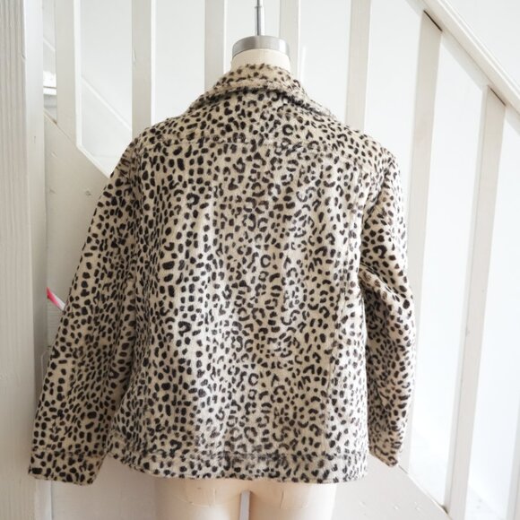 H&M Faux Fur Leopard Print Jacket • Size M - Picture 2 of 6